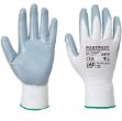 Picture of Portwest - Flexo Grip Nitrile Glove (Retail Pack) - Grey/White, Size: Med, A319GRWM
