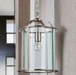 Picture of Single Light Antique Brass Round Glass Lantern