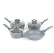 Picture of 4pc Pot And Pan Cookware Set Grey Marblestone